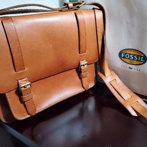 Fossil Archive Collection Leather Should Book Bag